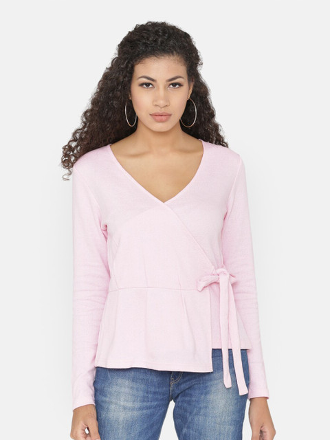 

Yaadleen Pink Wrap Solid Top