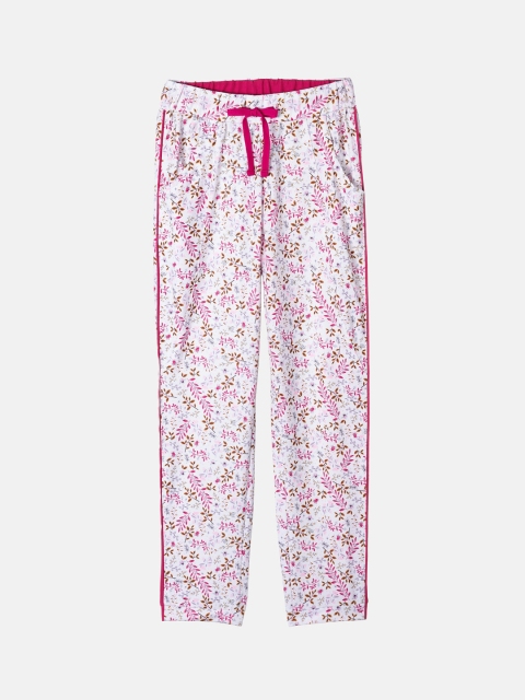 

Monte Carlo Girls White & Pink Printed Lounge Pants