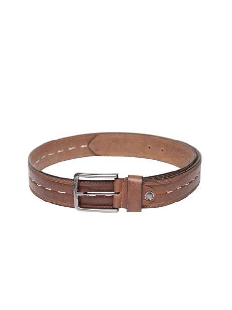 

Teakwood Leathers Men Tan Brown Textured Leather Belt