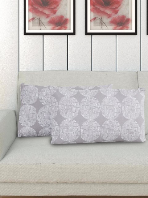 

Home Centre Set of 2 Grey & White Ebony Printed Filled Cushions