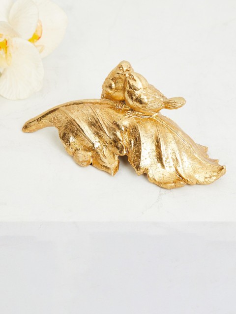 

Home Centre Gold-Toned Alchemy Birds on Leaf Showpiece
