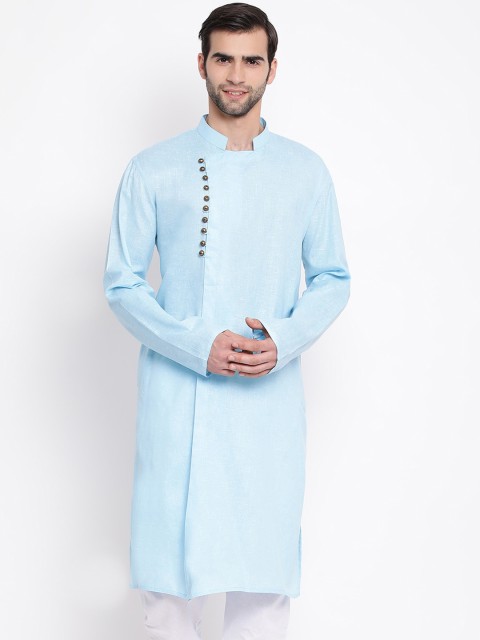 

VASTRAMAY Men Blue Thread Work Kurta