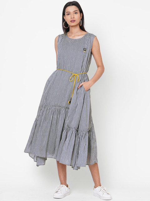 

ZOLA Grey A-Line Midi Dress