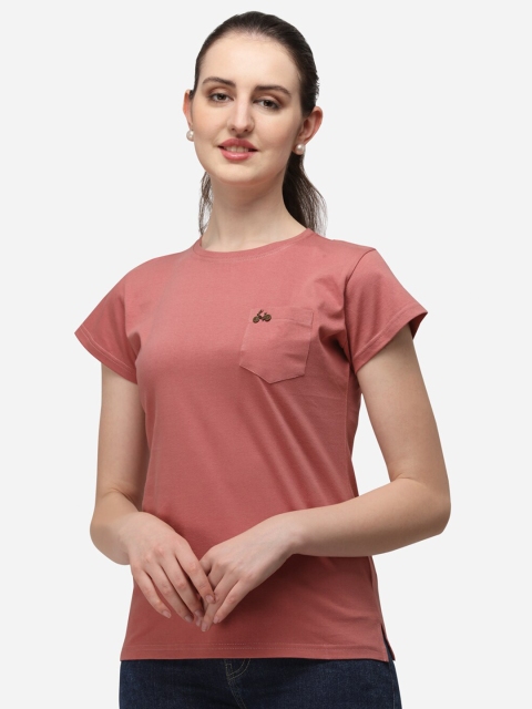 

OM SAI LATEST CREATION Pink Cape Sleeve Applique Regular Top