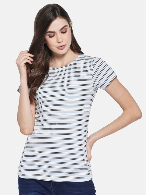 

Monte Carlo Blue & Black Striped Regular Top