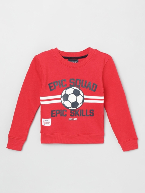 

max Boys Red Printed Sweatshirt