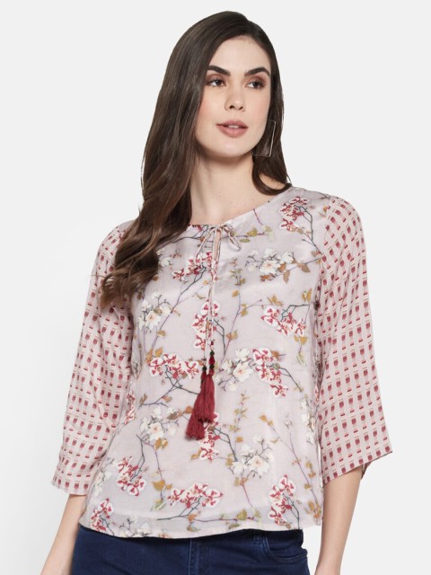 

Monte Carlo Brown Tie-Up Neck Regular Top