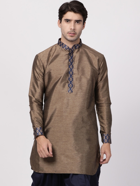 

VASTRAMAY Men Bronze Thread Work Kurta