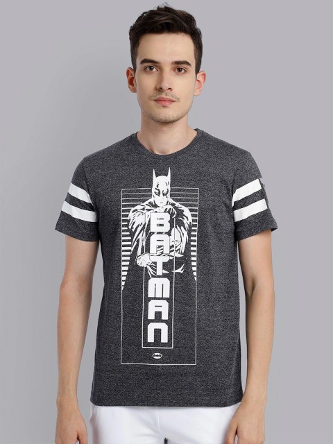 

Free Authority Men Grey Batman Printed Pure Cotton T-shirt