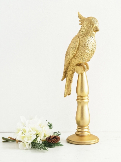 

Home Centre Gold-Toned Moksha Polyresin Deco Parrot Figurine Showpiece