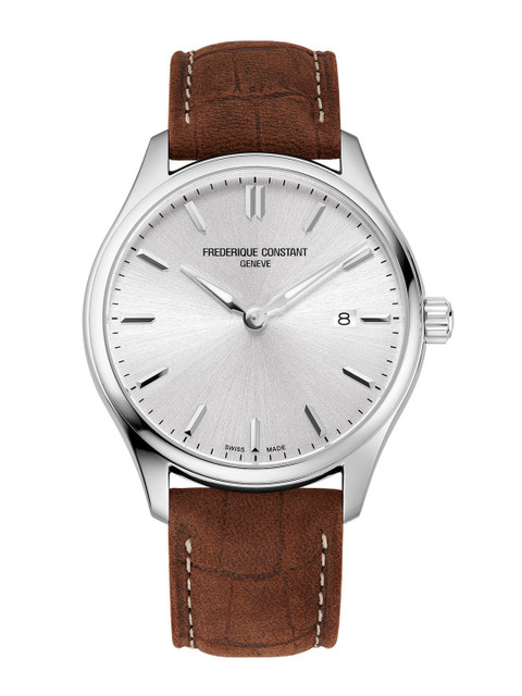 

Frederique Constant Men Silver-Toned Dial & Brown Analogue Watch FC-220SS5B6-Brown