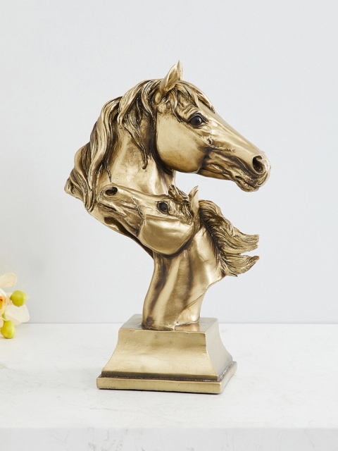 

Home Centre Gold-Toned Jaguar Horses Head Pair Figurine