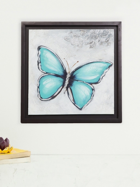 

Homecentre White & Blue Mezzuna Butterfly Wall Art