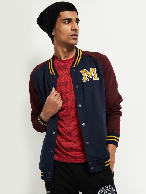

max Men Blue Varsity Jacket