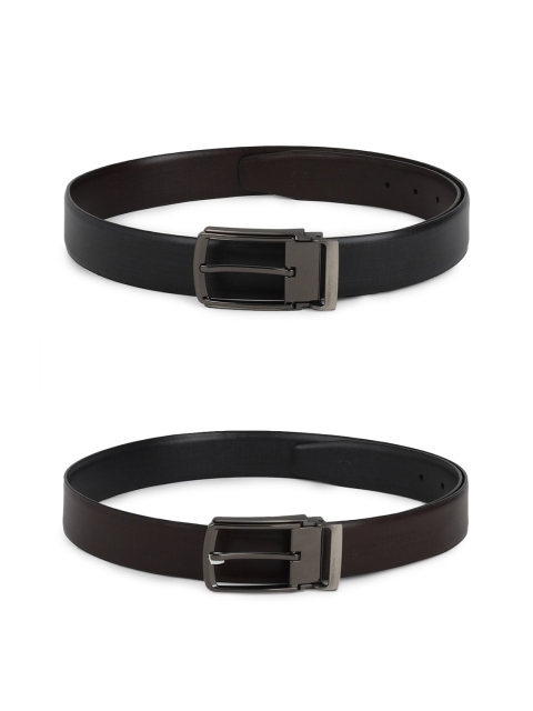 

Allen Solly Men Set of 2 Black & Brown Textured Belts
