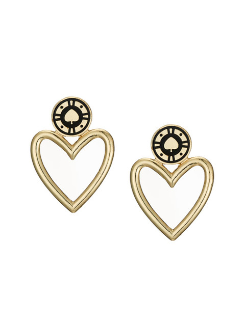 

YoungWildFree Gold Heart Shaped Drop Earrings