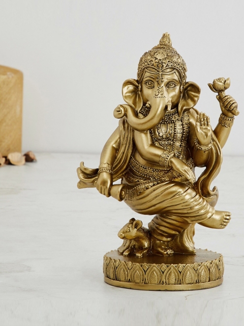 

Home Centre Gold-Toned Dhayana Dancing Ganesha Figurine