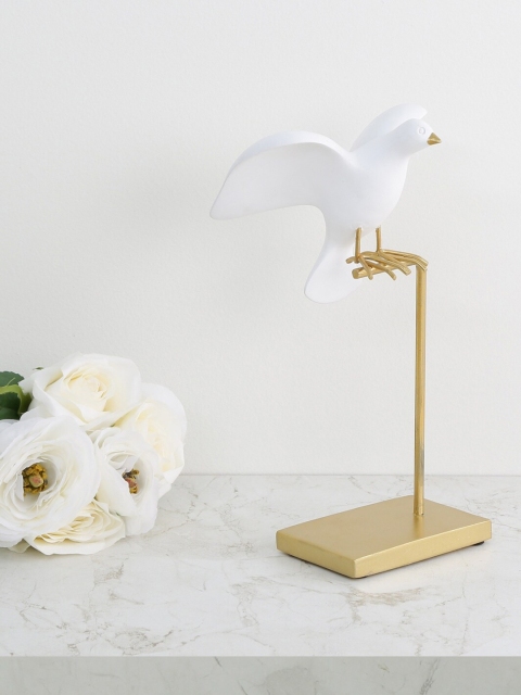 

Home Centre White & Gold-Toned Amaze Flying Bird on Stand Figurine Showpiece