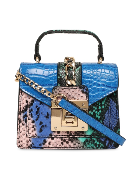 

ALDO Green Textured PU Structured Satchel