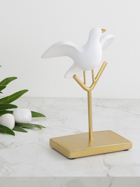 

Home Centre White & Gold-Toned Amaze Flying Bird on Stand Table Accent Showpiece