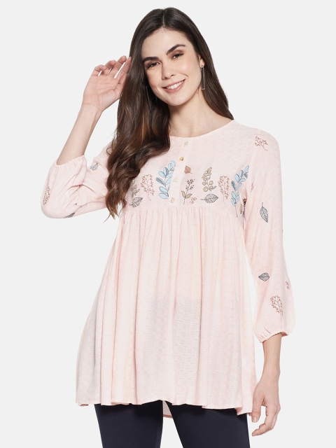 

Monte Carlo Women Peach Floral Printed Top