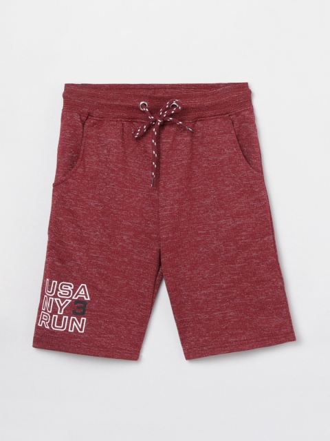 

max Boys Maroon Mid-Rise Regular Shorts