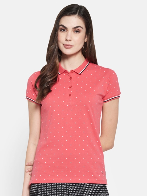 

Monte Carlo Women Coral Polo Collar T-shirt