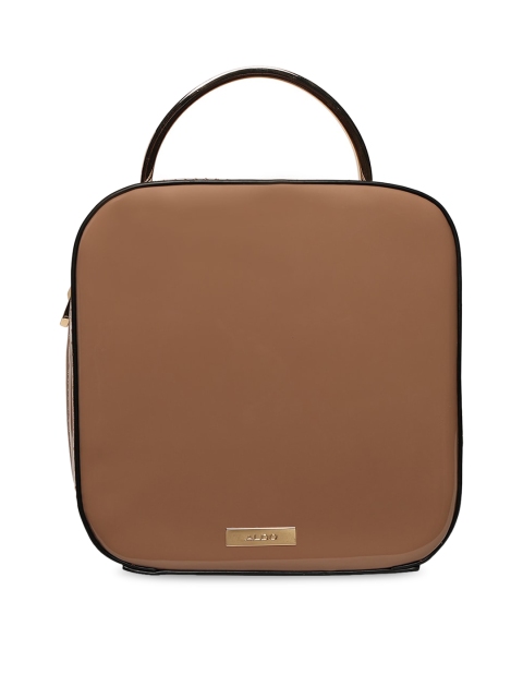 ALDO Brown PU Structured Handheld Bag