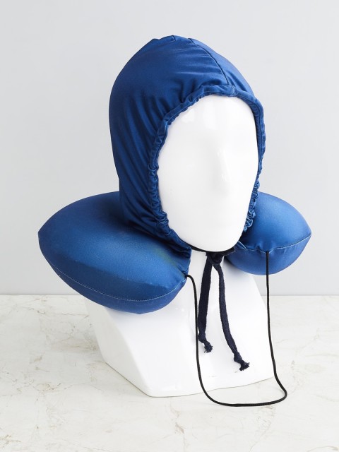 

Home Centre Blue Textured Neck Travel Pillow with Hoodie