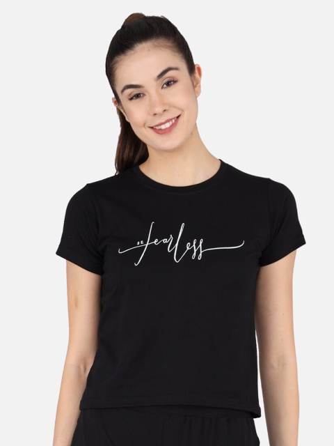 

The Dry State Women Black Typography Printed T-shirt