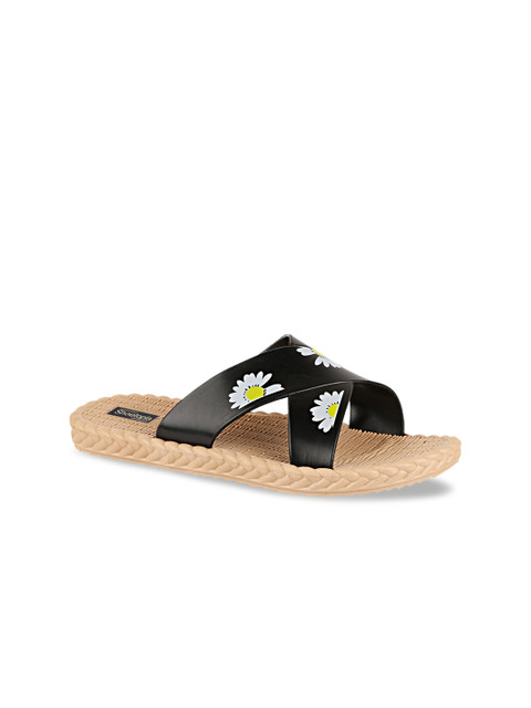 

Shoetopia Women Black Open Toe Flats