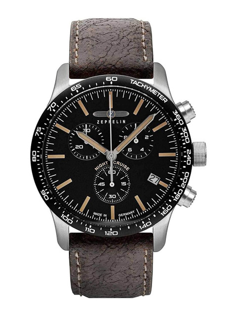 

ZEPPELIN Men Black Dial & Brown Leather Textured Straps Analogue Watch 72962