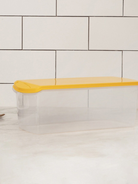 

Home Centre Yellow & Transparent Solid Micasa Bread Box