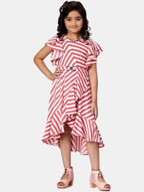 

Peppermint Mauve Striped Satin Midi Dress