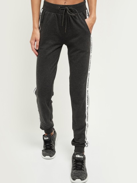 

max Women Charcoal Grey Solid Joggers