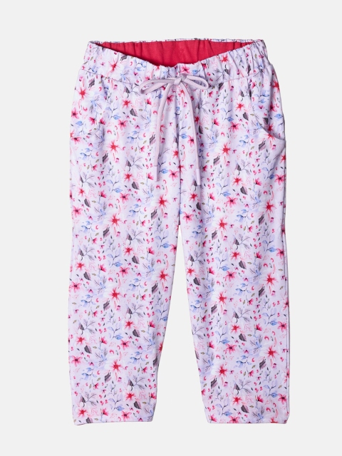 

Monte Carlo Girls Purple & Red Printed Capris