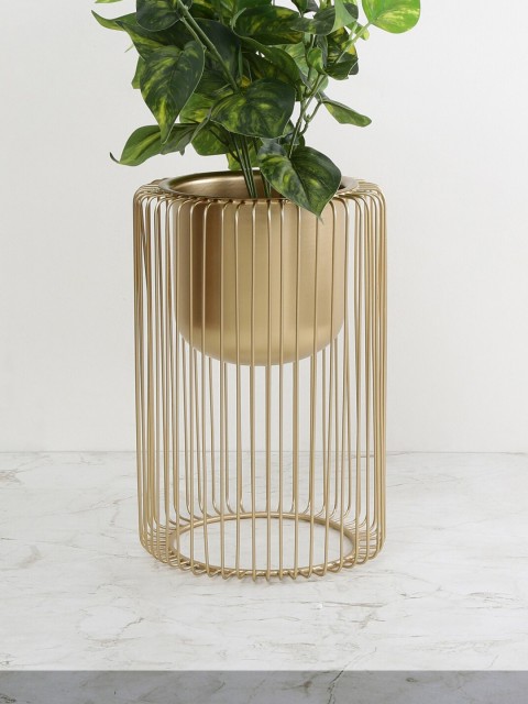 

Home Centre Gold-toned Eternity Wire Planter With Stand