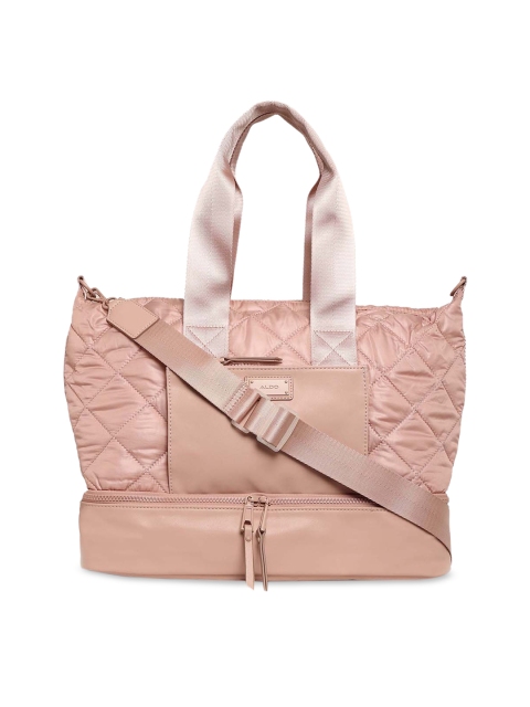 ALDO Pink PU Structured Handheld Bag with Quilted