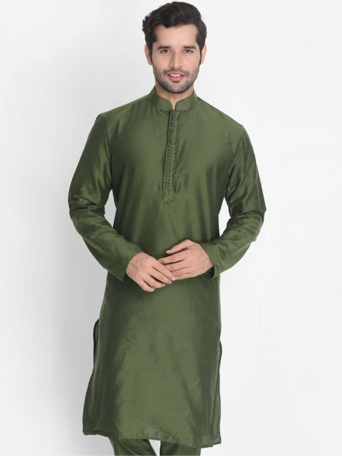

VASTRAMAY Men Green Kurta