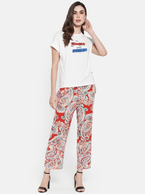 

Monte Carlo Women Cream & Red Printed T-shirt with Palazzos
