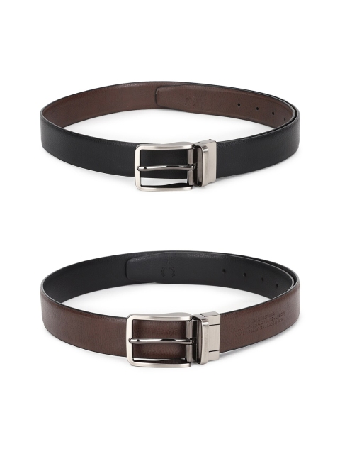 

Allen Solly Men Set of 2 Black & Brown Textured Belts