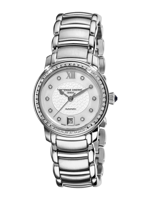 

Frederique Constant Women Silver-Toned Embellished Dial Watch - FC-220WHD2ERD6B