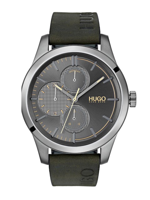 

Hugo Boss Men Blue Dial & Green Leather Straps Analogue Watch 1530084-Blue