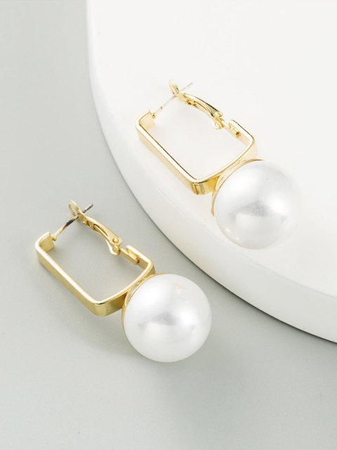 

YoungWildFree White Contemporary Hoop Earrings