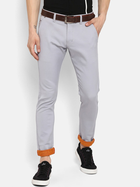 

V2 Value & Variety Men Grey Chinos Trousers