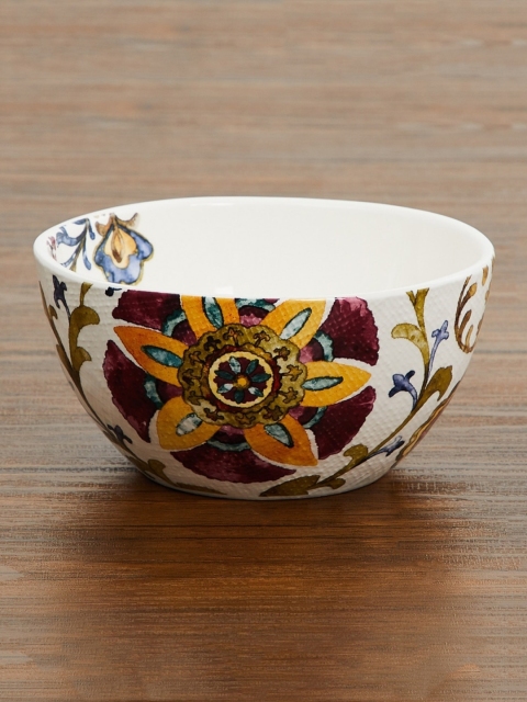 

Home Centre White & Red Alora-Fiore Floral Print Ceramic Serving Bowl