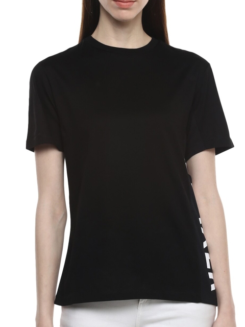 

Ted Baker Women Black High Neck Cotton T-shirt