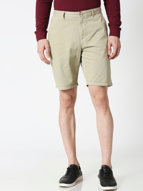 

Bewakoof Men Green Mid-Rise Chino Shorts