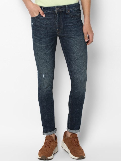

AMERICAN EAGLE OUTFITTERS Men Blue Slim Fit Mildly Distressed Light Fade Jeans
