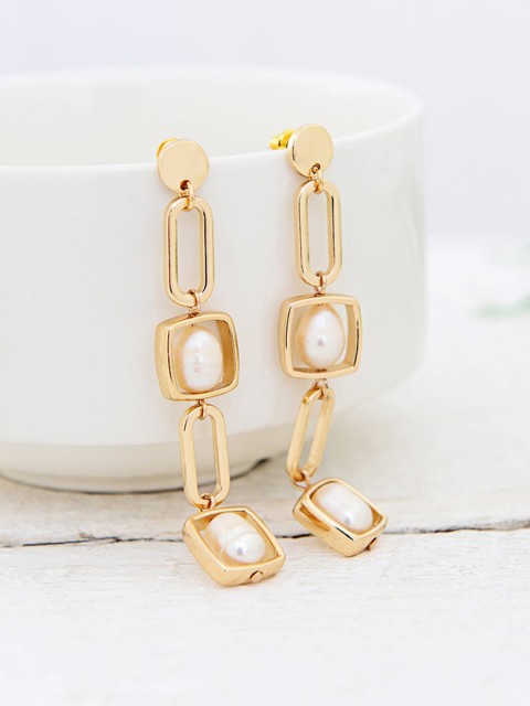 

YoungWildFree Gold Contemporary Drop Earrings